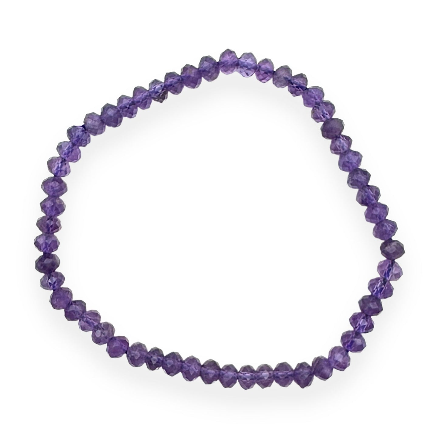 Bracelet Facetté 3x4mm améthyste AA - Foliesbijoux