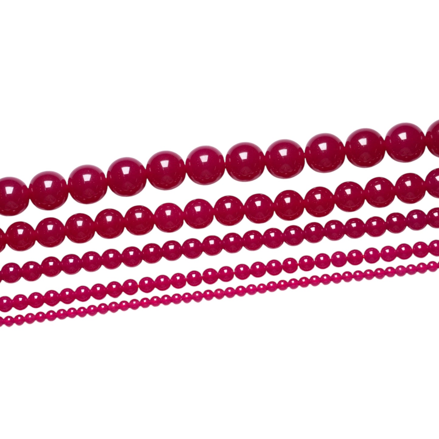 Fil de perle Corindon rouge (Rubis) naturel - Foliesbijoux