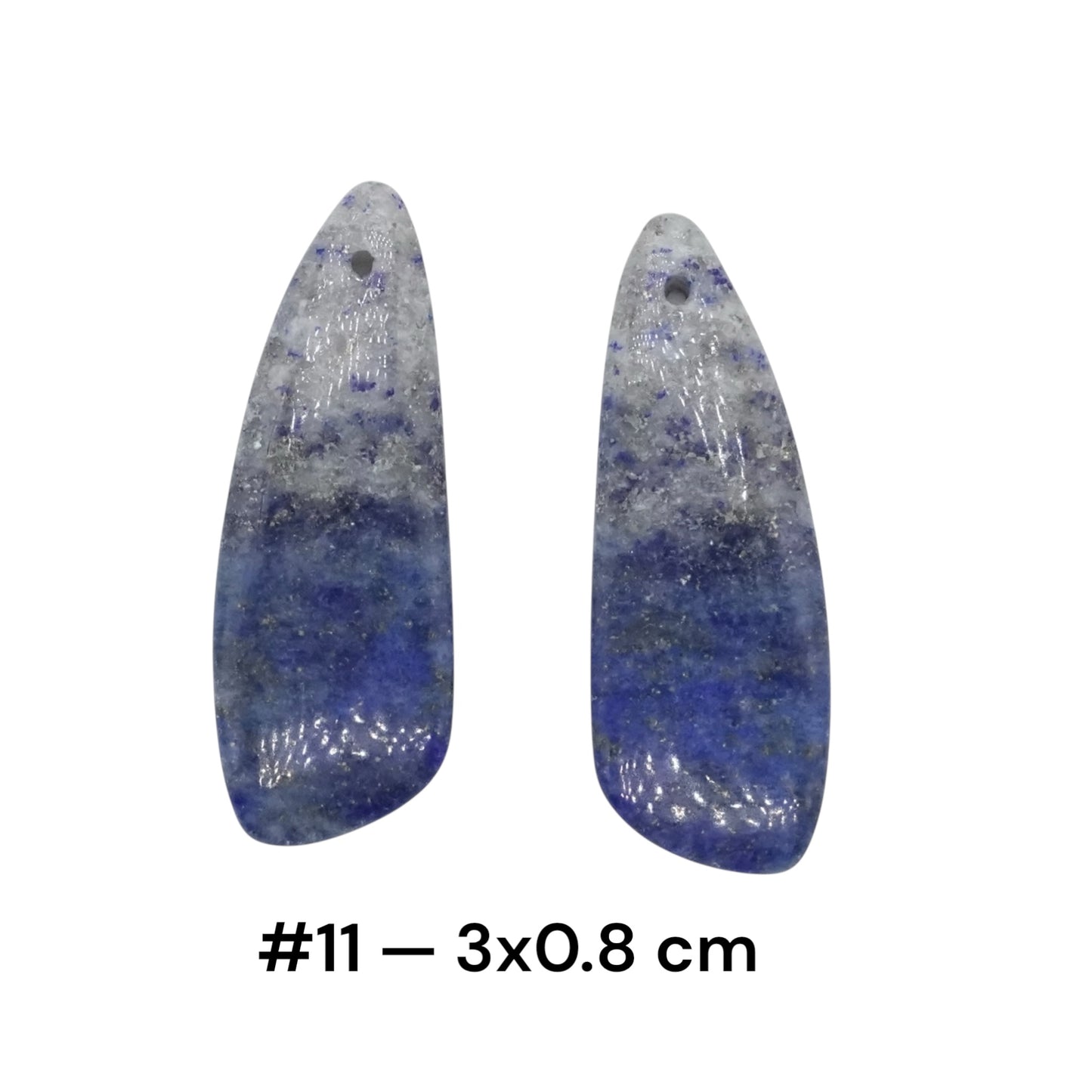 Une paire de deux lapis pour pendentif ou fabrication de boucle d’oreille - Foliesbijoux