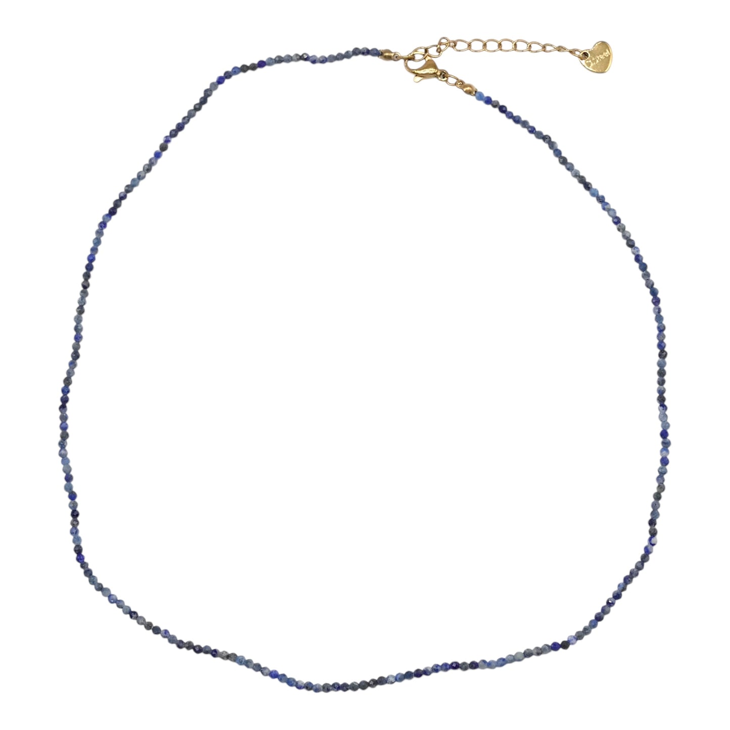 Collier Lapis claire 2-3mm acier inoxydable doré/argenté (référence 17) - Foliesbijoux