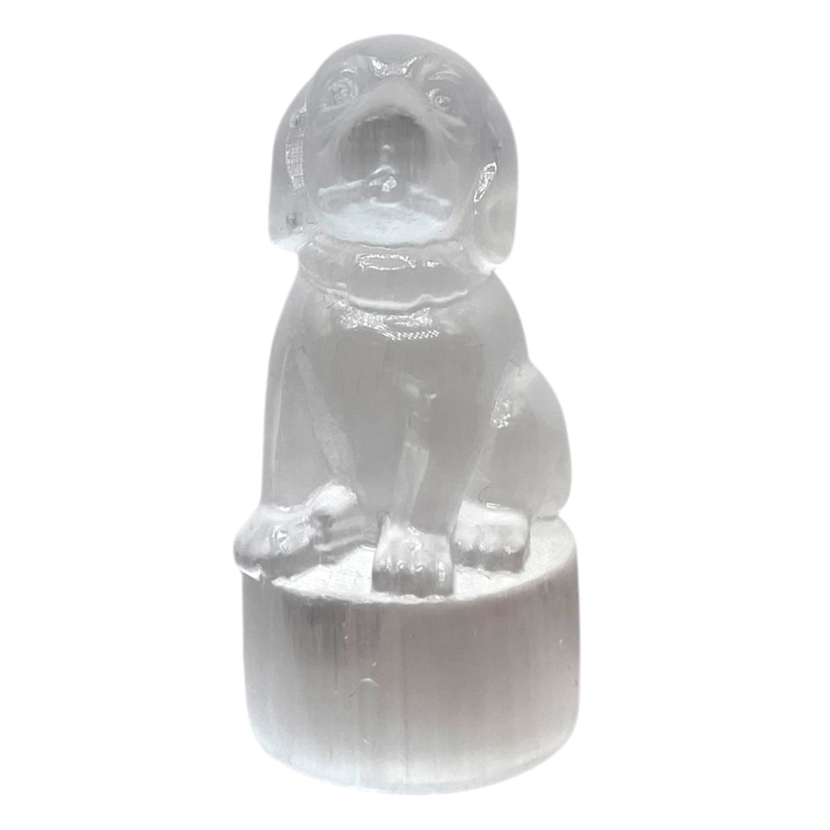 Figurine Chien en Sélenite - Foliesbijoux