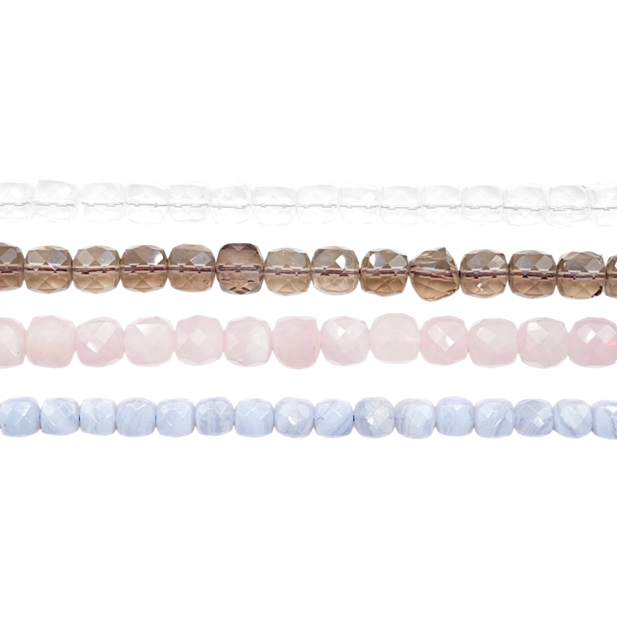 Fil de perles cube facetté 8x8 mm (4 pierres disponibles)