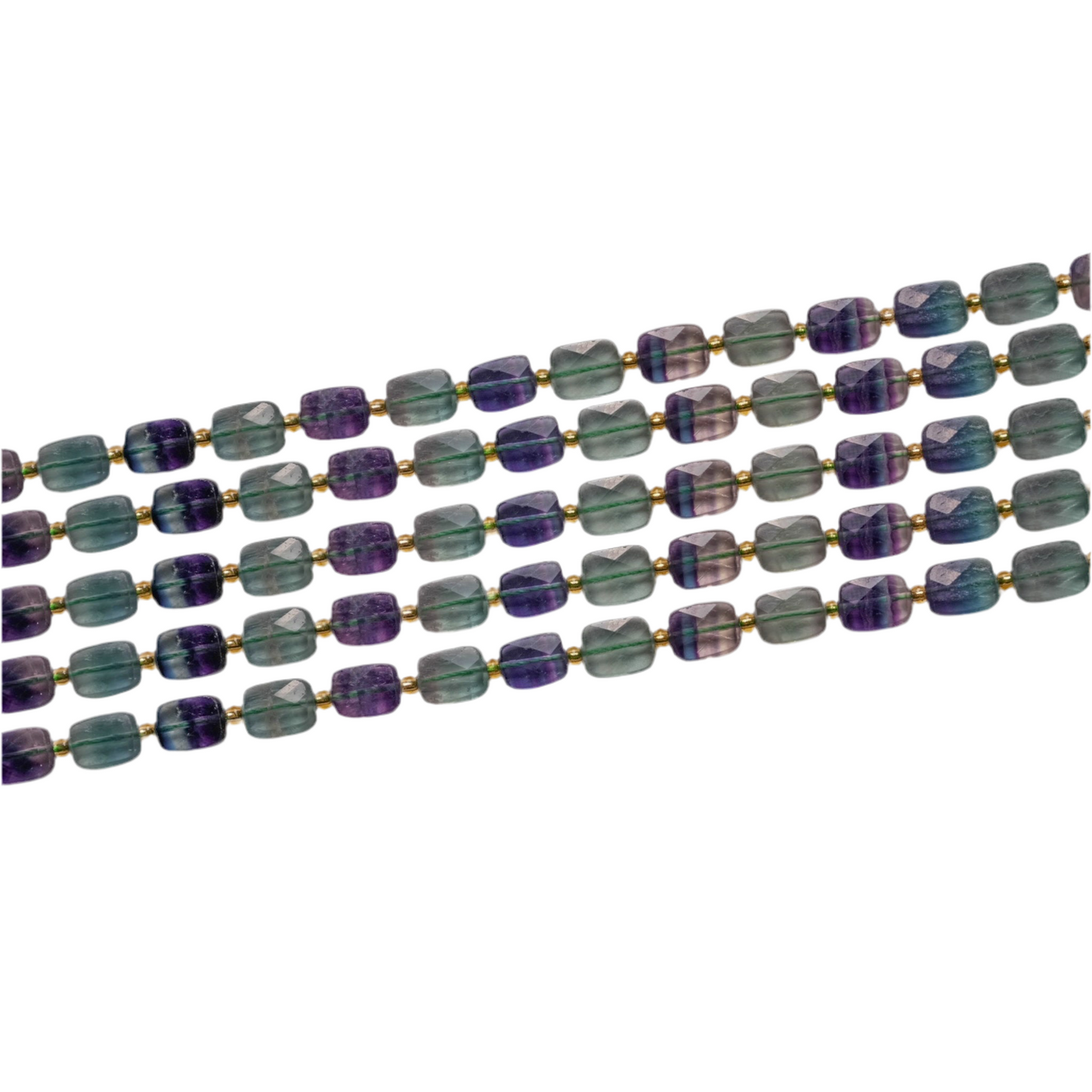 Fil de 32 Fluorine multicolore rectangulaire 8x10 mm - Foliesbijoux