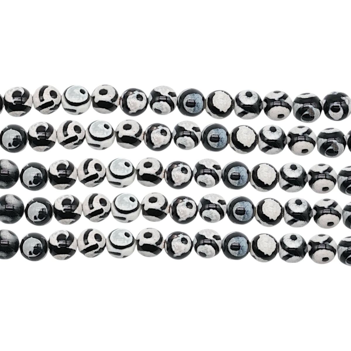 Fil de perle Agate du Tibet Dzi #4 - Foliesbijoux