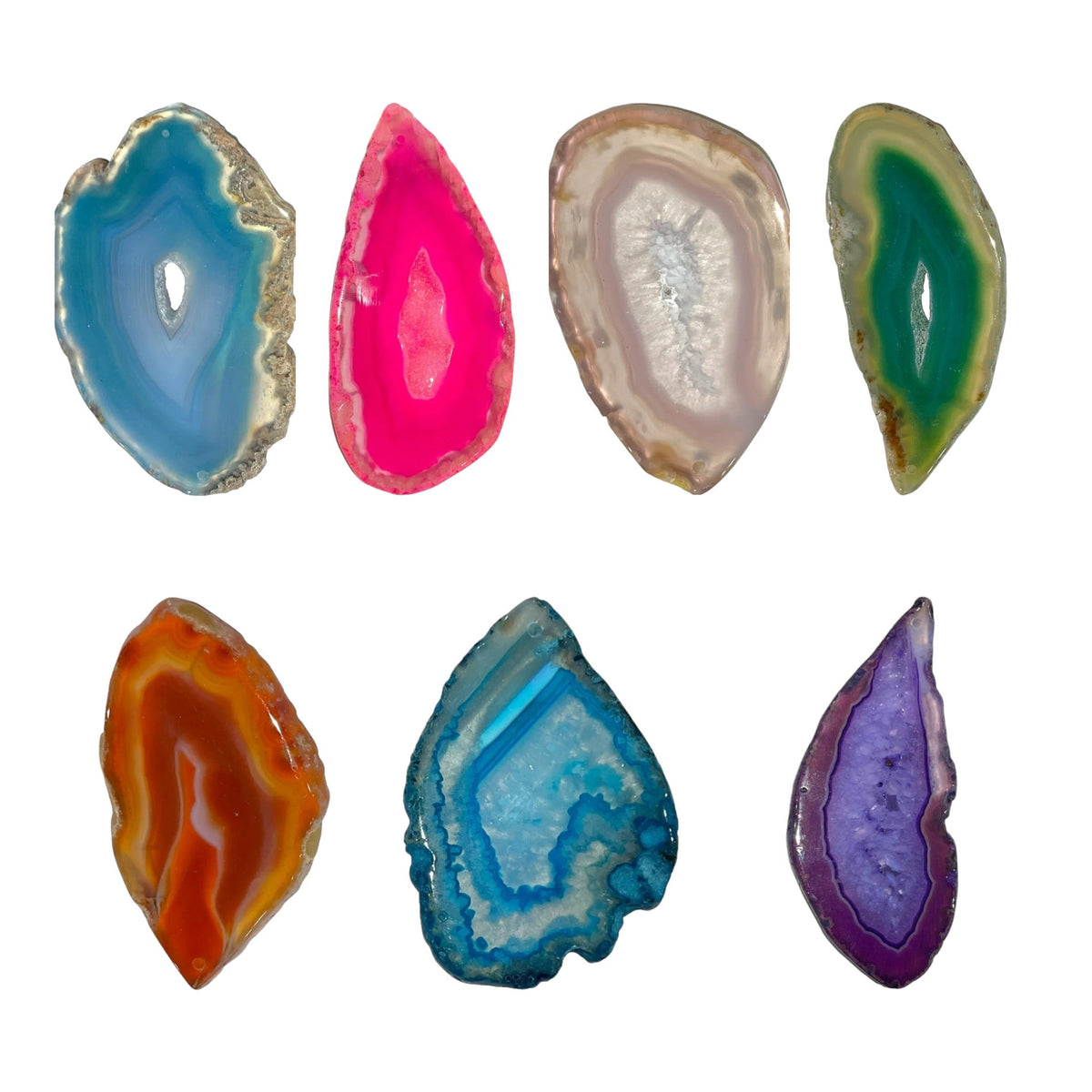 Pendentif tranche d’Agate chauffée percé devant - Foliesbijoux