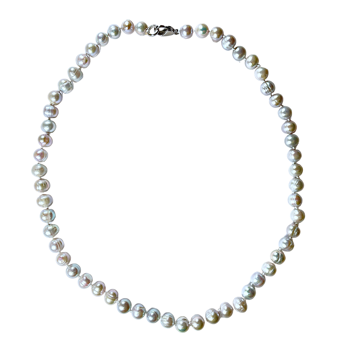 Collier en perles d’eau douce gris G-11 - Foliesbijoux
