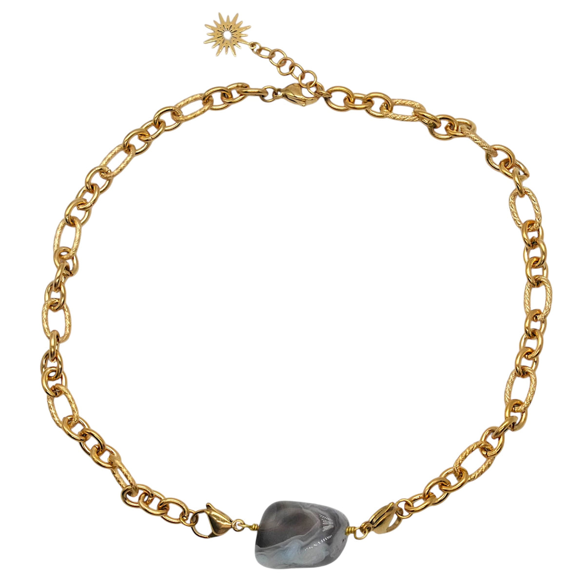 Chaîne de collier en acier inoxydable personnalisable (référence 11) (pendentif embout deux mousquetons non inclus) - Foliesbijoux