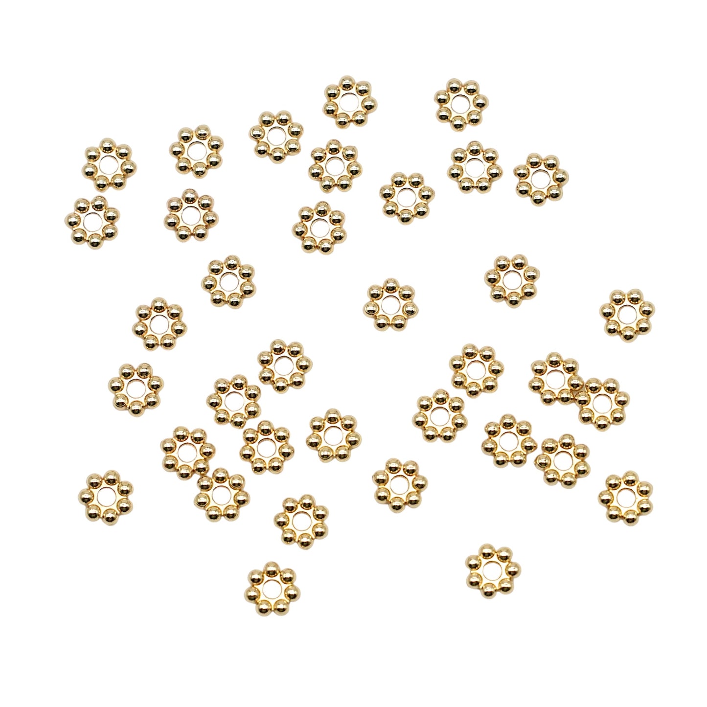 50 Breloques intercalaire fleurs acier inoxydable dorée - Foliesbijoux