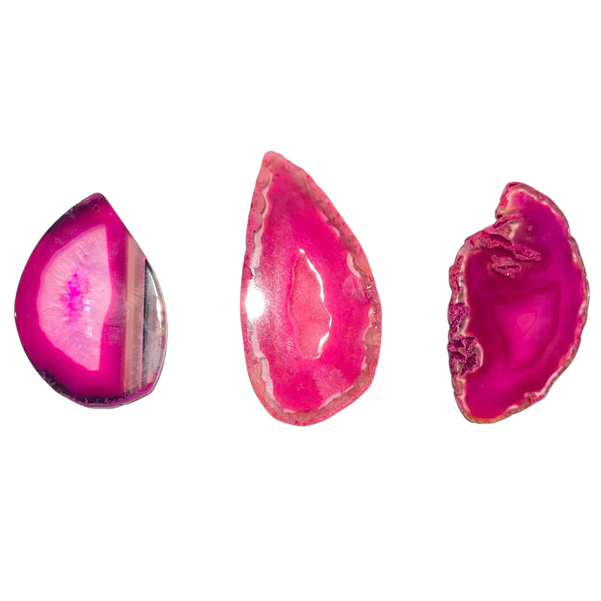 Pendentif tranche d’Agate chauffée percé devant - Foliesbijoux