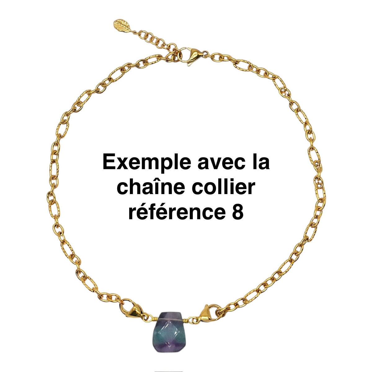 Pendentif Charm personnalisable embout deux mousquetons (9 pierres disponible)(chaîne non incluse) - Foliesbijoux