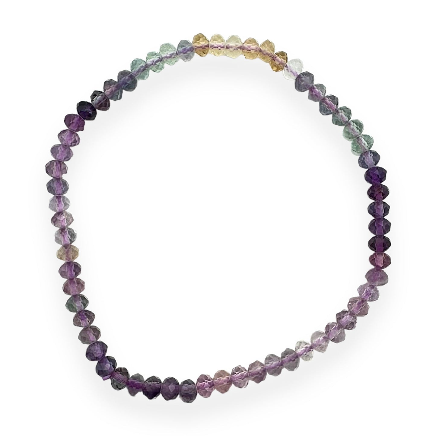 Bracelet Facetté 3x4mm fluorine multicolore AA - Foliesbijoux