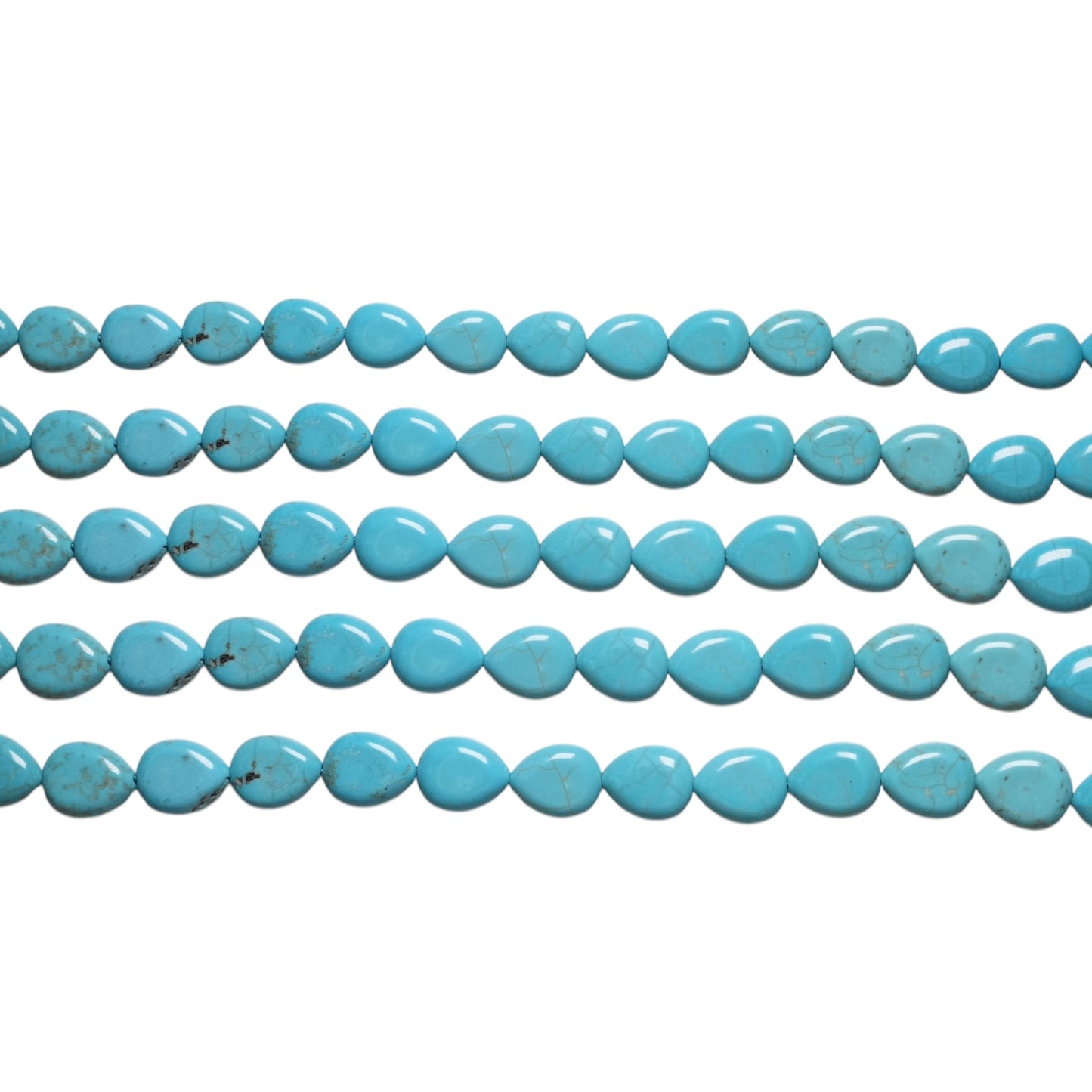 Fil Turquoise de Chine forme goutte 8x10 mm - Foliesbijoux