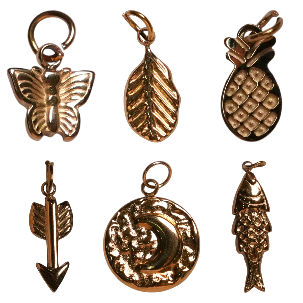 5 Breloques/Pendentifs en acier inoxydable dorée (6 modèles disponible) - Foliesbijoux