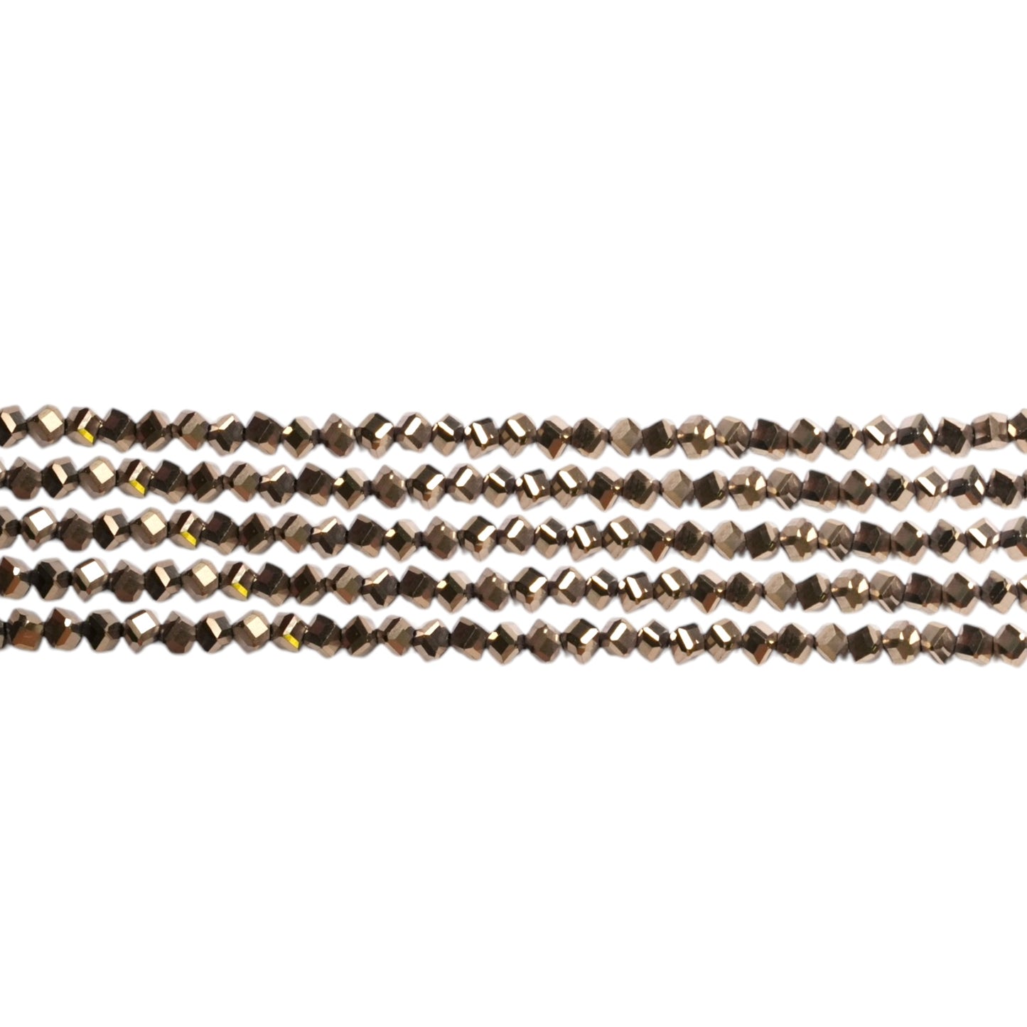 Fil de perle Hématite electroplaquée doré/bronze HED-201 4 mm - Foliesbijoux