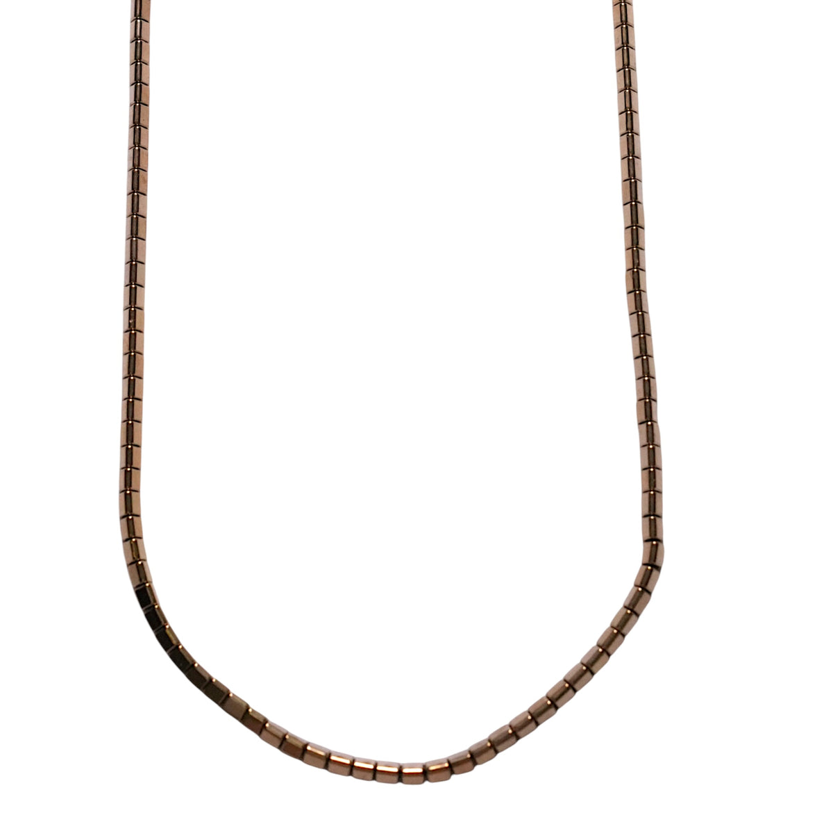 Collier sautoir 70 cm avec fermoir Hématite electroplaquée dorée 4mm forme triangle CHD-3 - Foliesbijoux