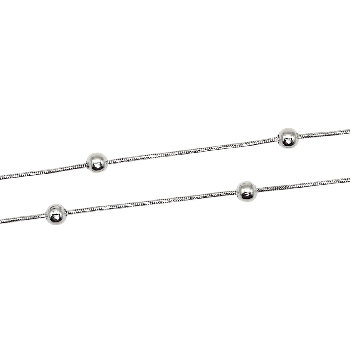 Lot de 10 chaînes en acier inoxydable argenté 45 cm modèle 22