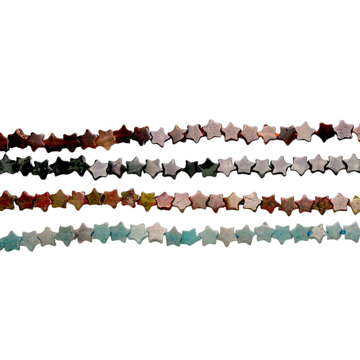 Fil de perle etoile 6x6 mm (13 pierres différentes) - Foliesbijoux