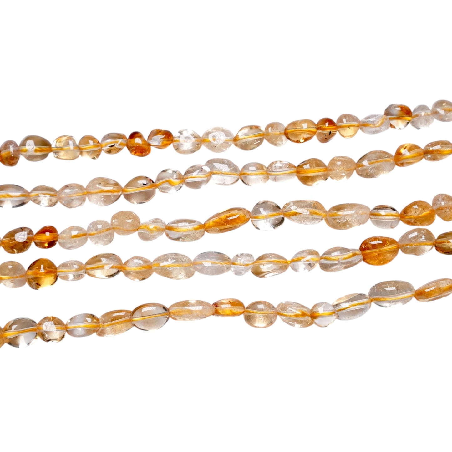 Fil de perle Citrine chauffée 6x7 mm - Foliesbijoux