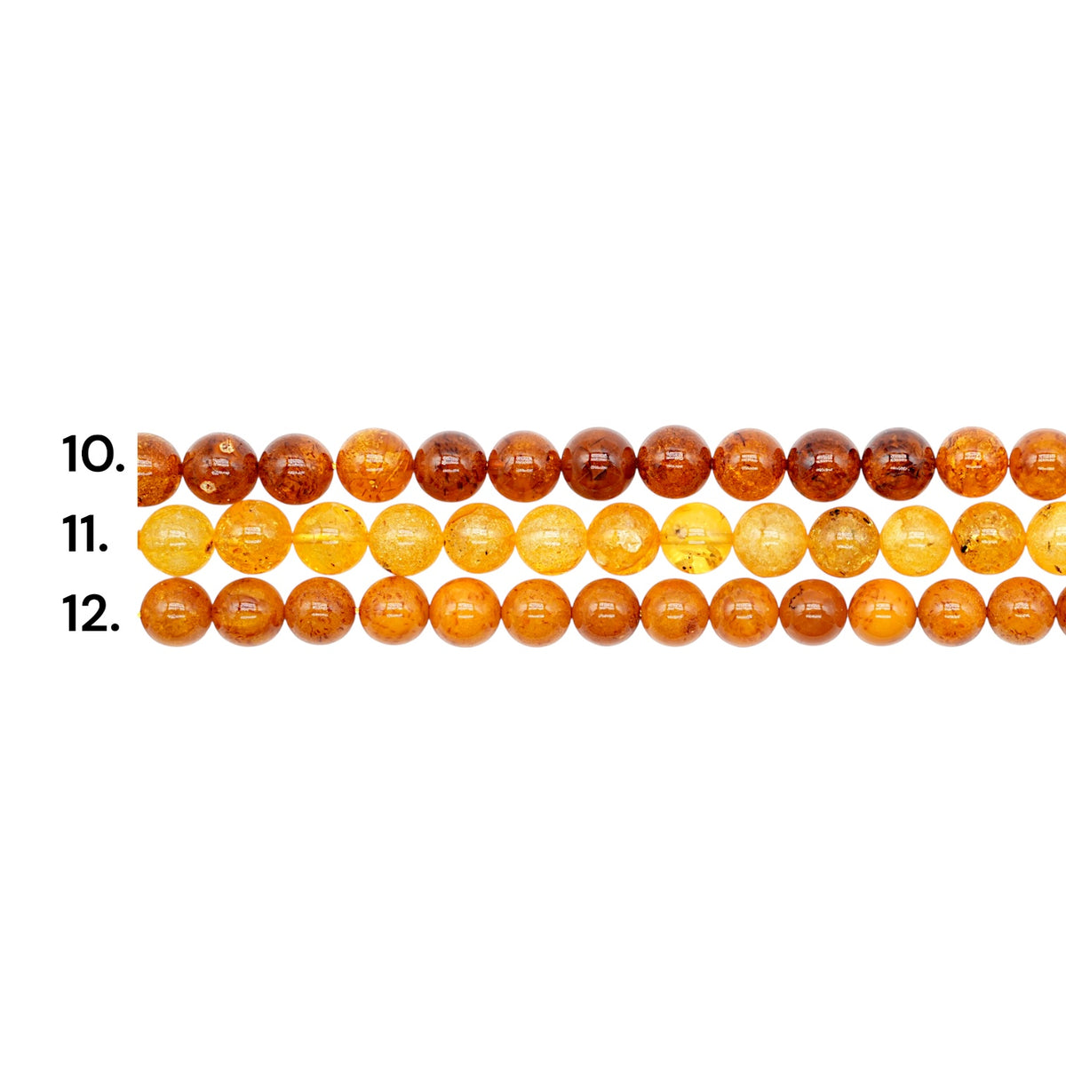 Fil de perle ambres baltiques A+ 7.5-8 mm (couleur 10/11/12)