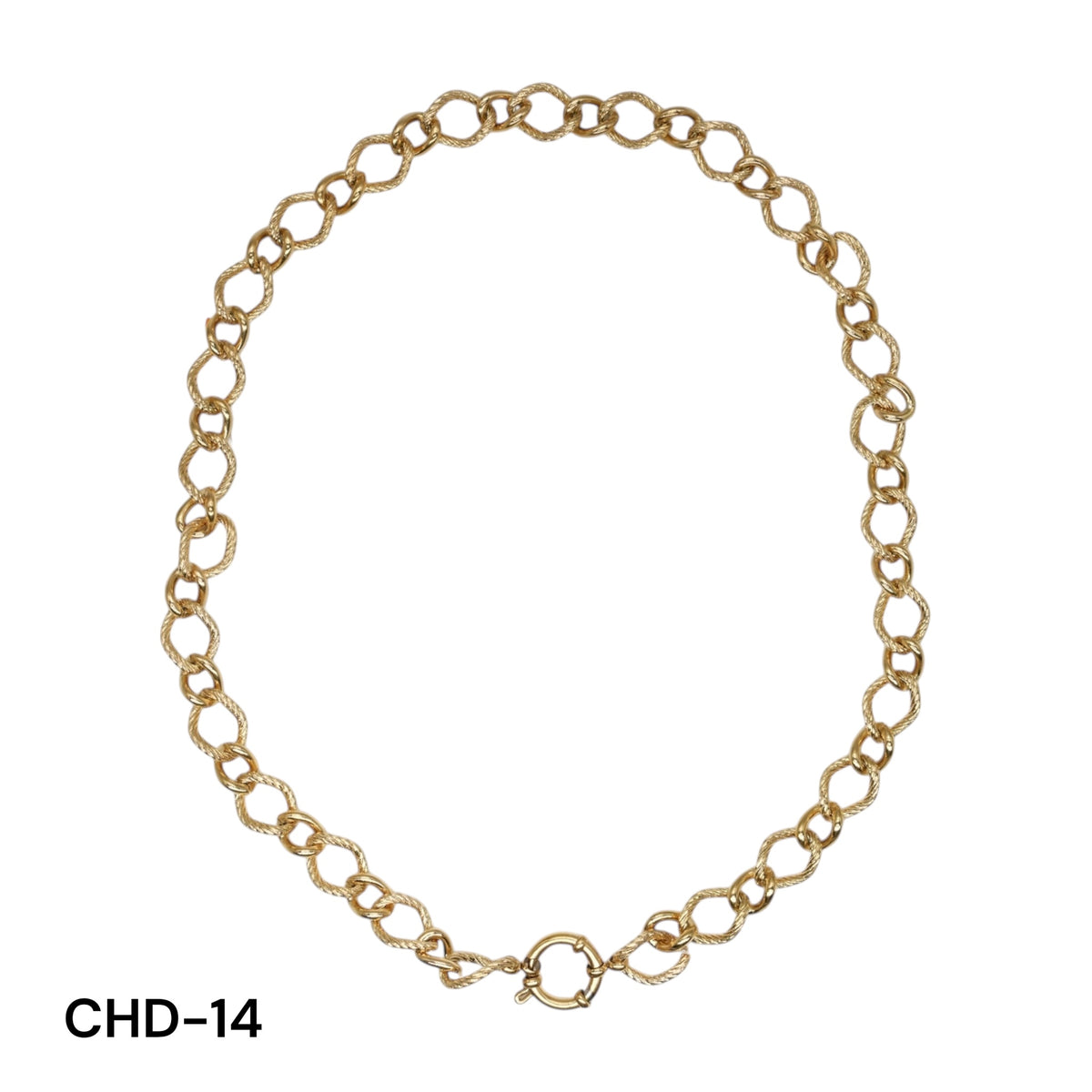 Chaîne de collier fermoir boué en acier inoxydable doré référence CHD (8 modèles disponible)