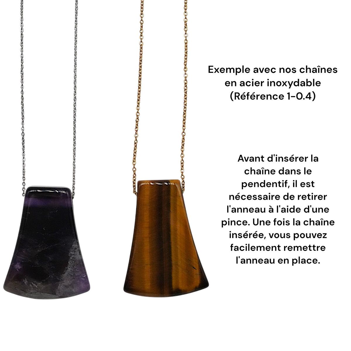 Pendentif 30x40x8mm (5 pierres disponible) - Foliesbijoux