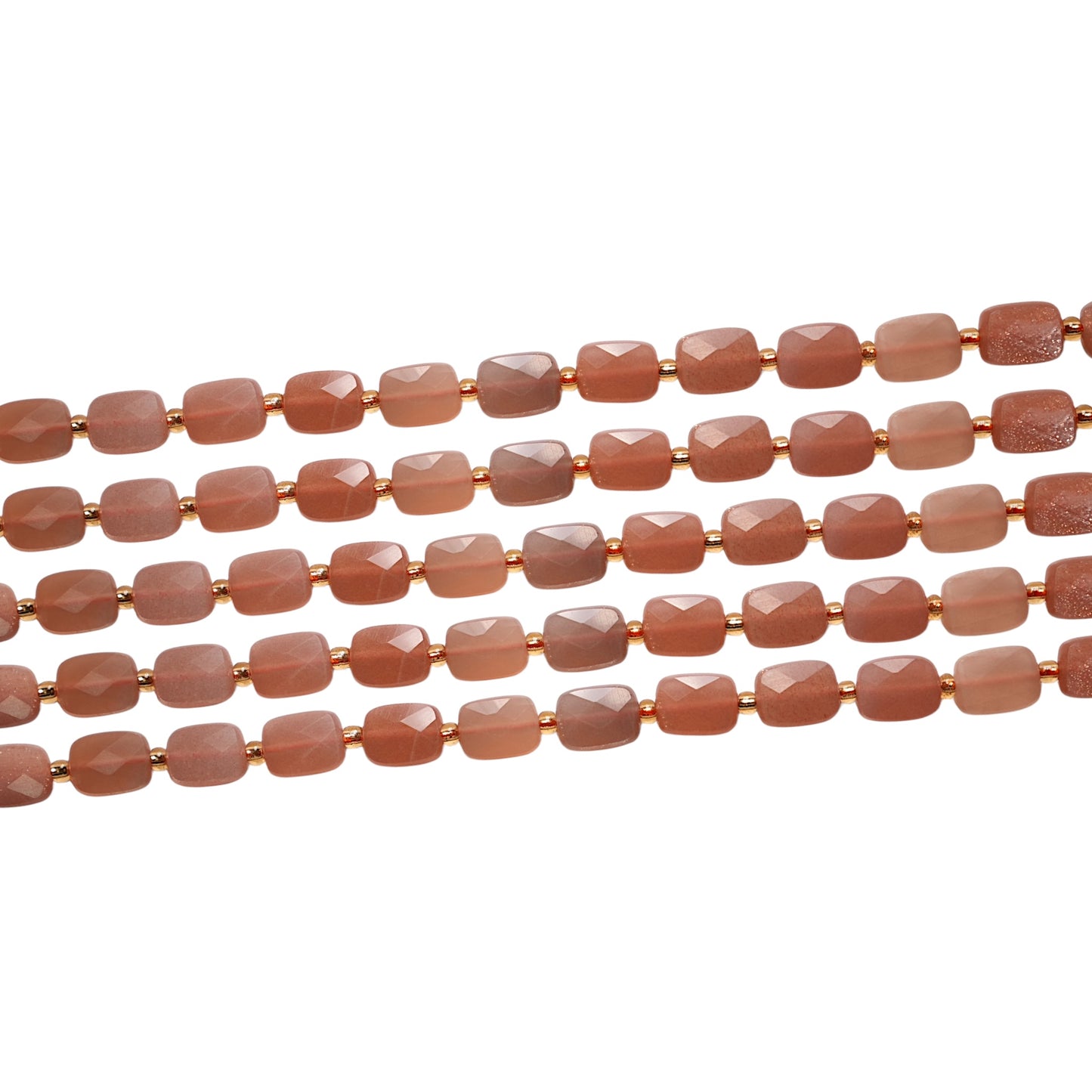 Fil de 32 Pierre de soleil rectangulaire 8x10 mm - Foliesbijoux