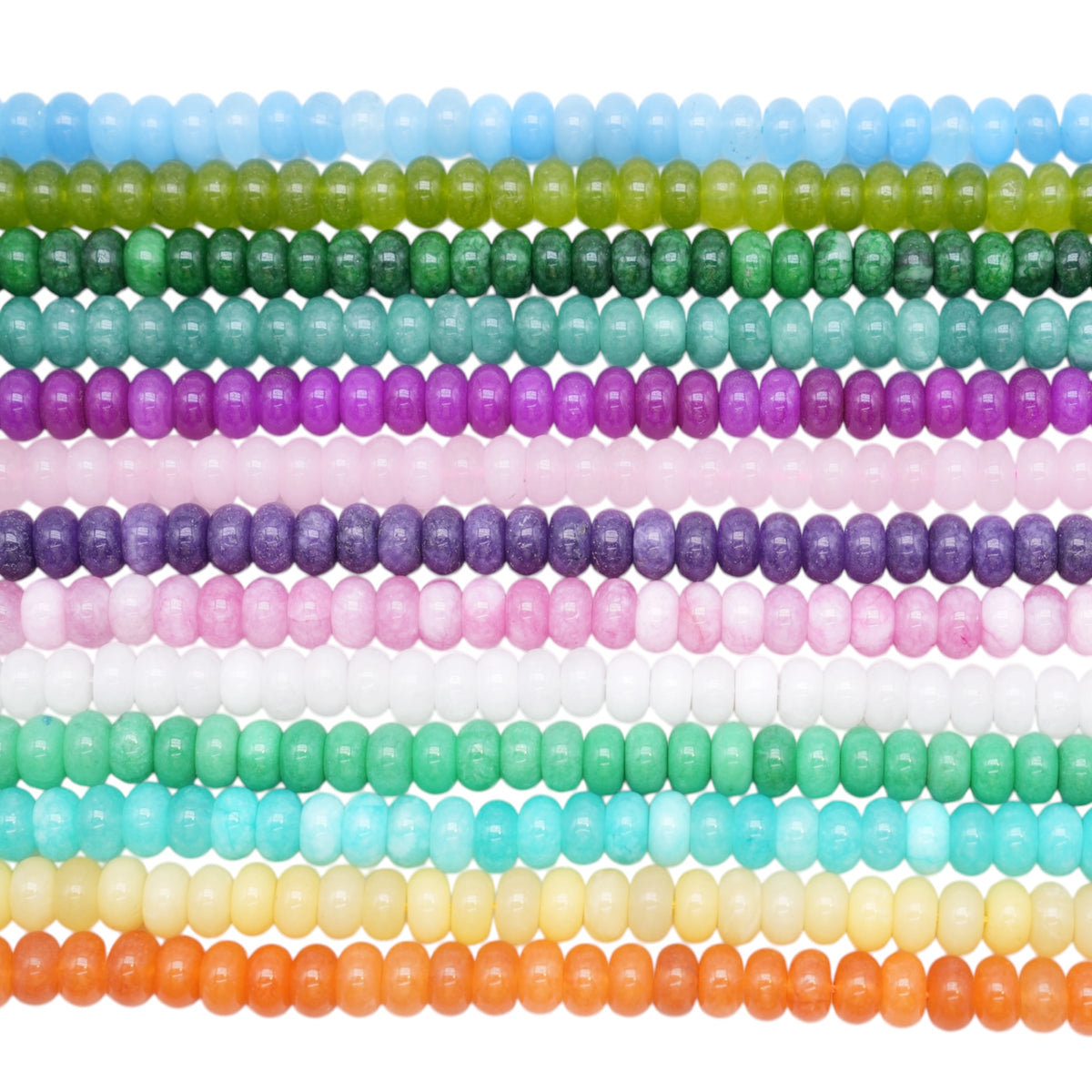 Fil de perle rondelles Agate teinté 6x10 mm (13 coloris disponible)