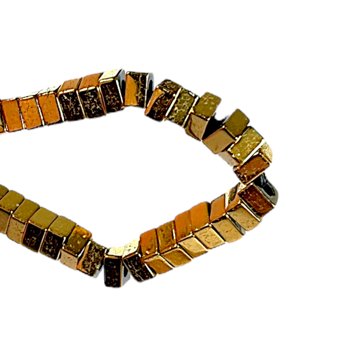 Fil de perle Hématite electroplaquée dorée claire HEDC-12 - Foliesbijoux