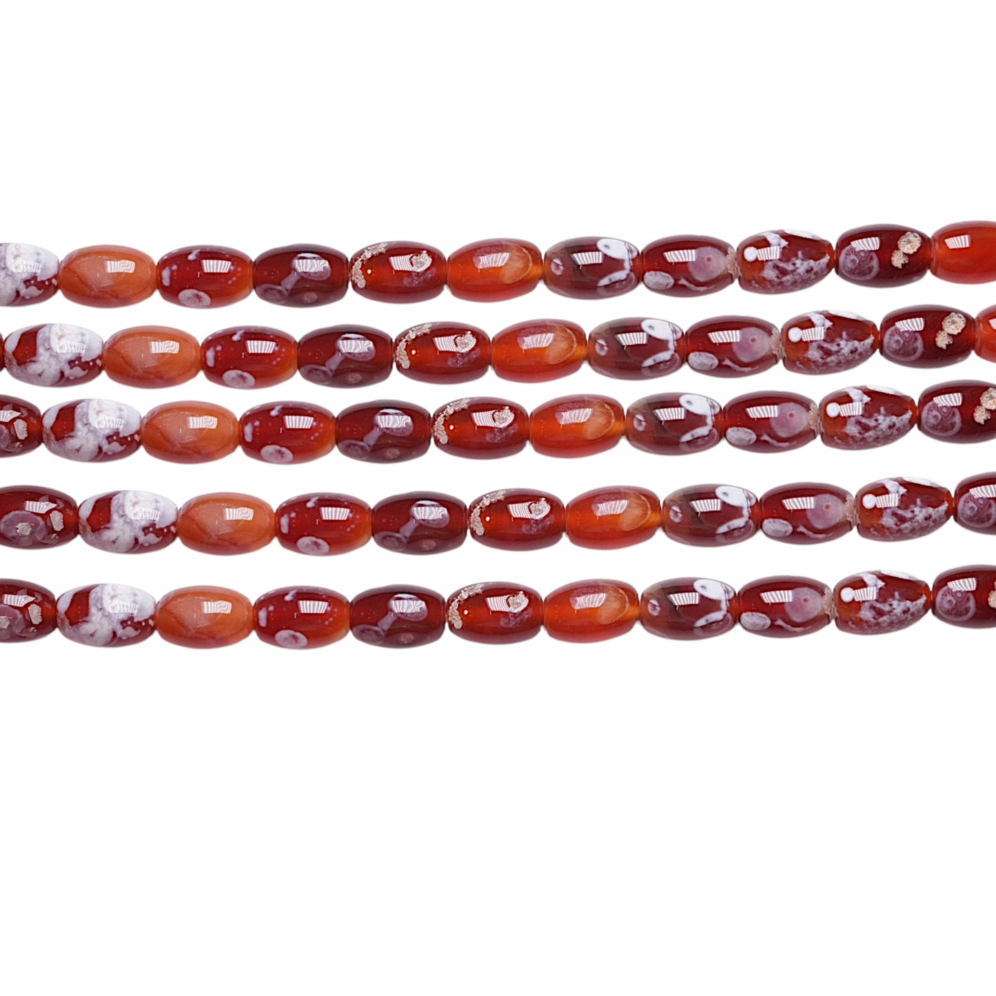 Fil de Cornaline ovale 8x12mm - Foliesbijoux