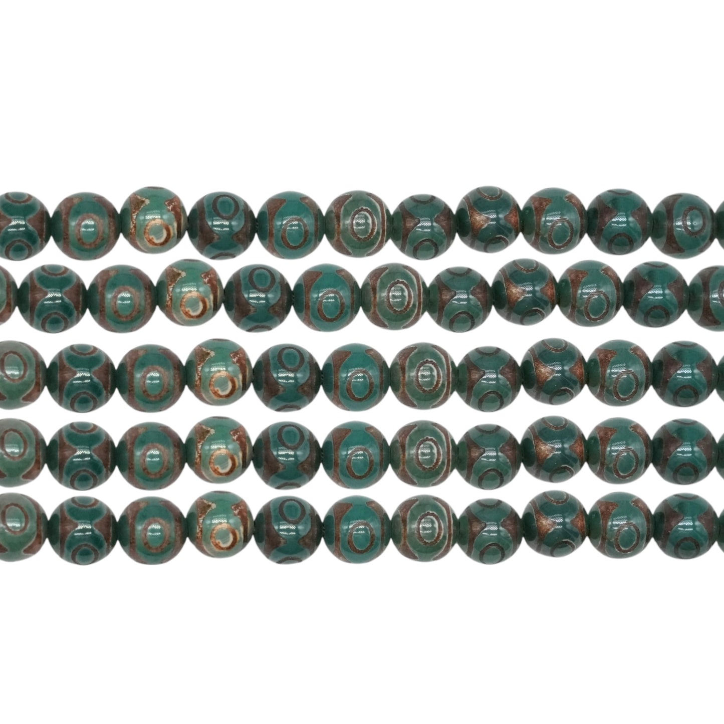 Fil de perle Agate du Tibet Dzi 8 mm #44 - Foliesbijoux