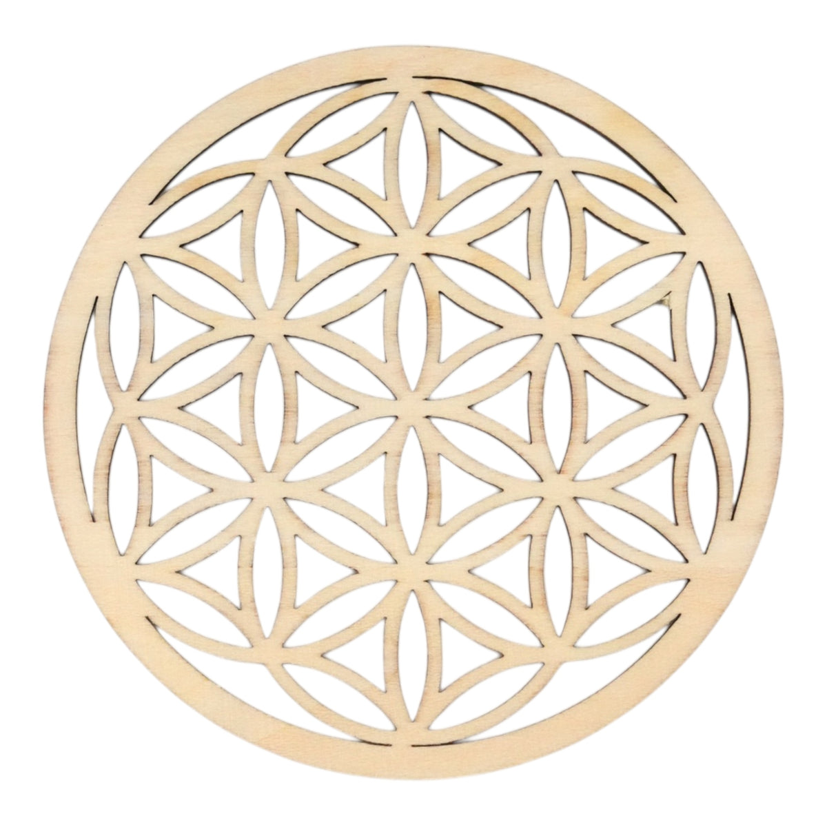 Fleur de vie creuse découpée 2 pétales en bois (référence: ESO-009) - Foliesbijoux