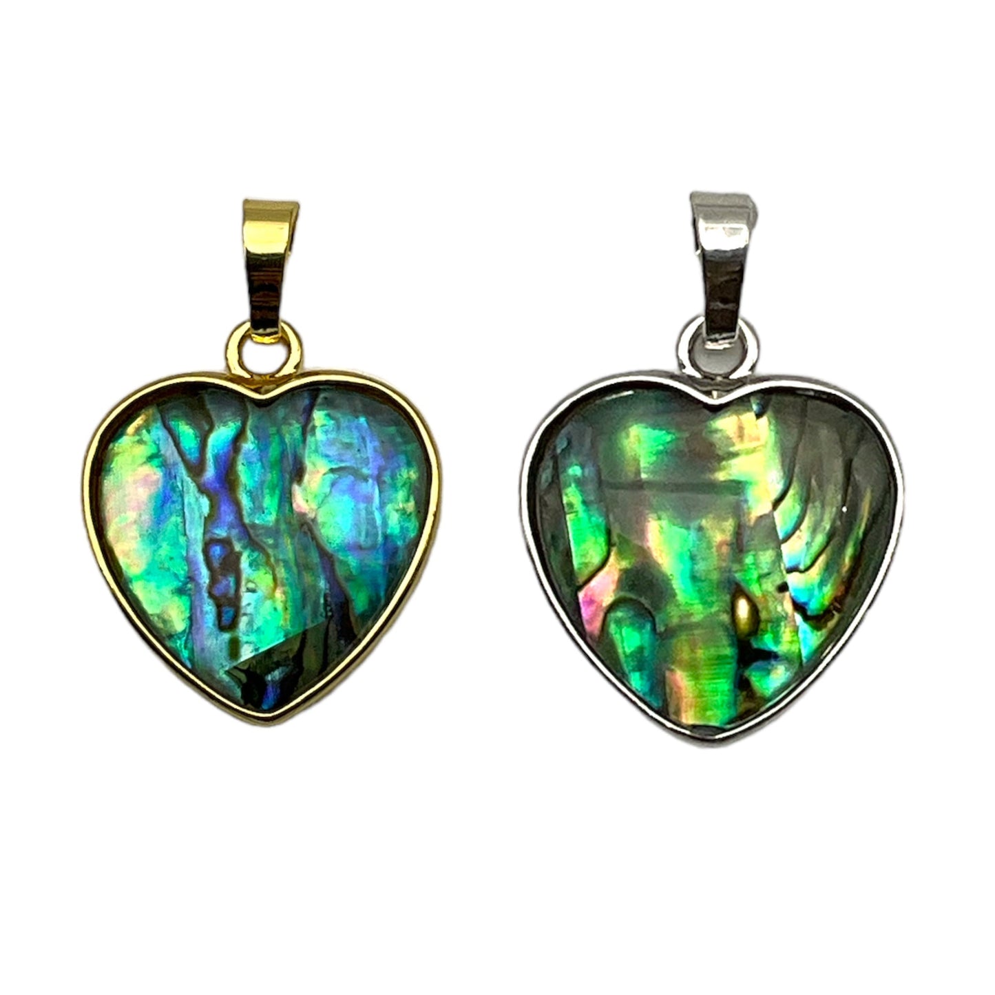 Pendentif nacre abalone Cœur 3,5 x 2 cm - Foliesbijoux