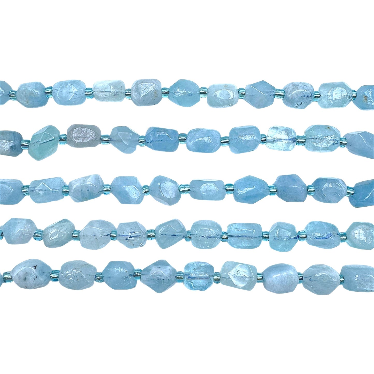 Fil Aigue marine 8x12mm - Foliesbijoux