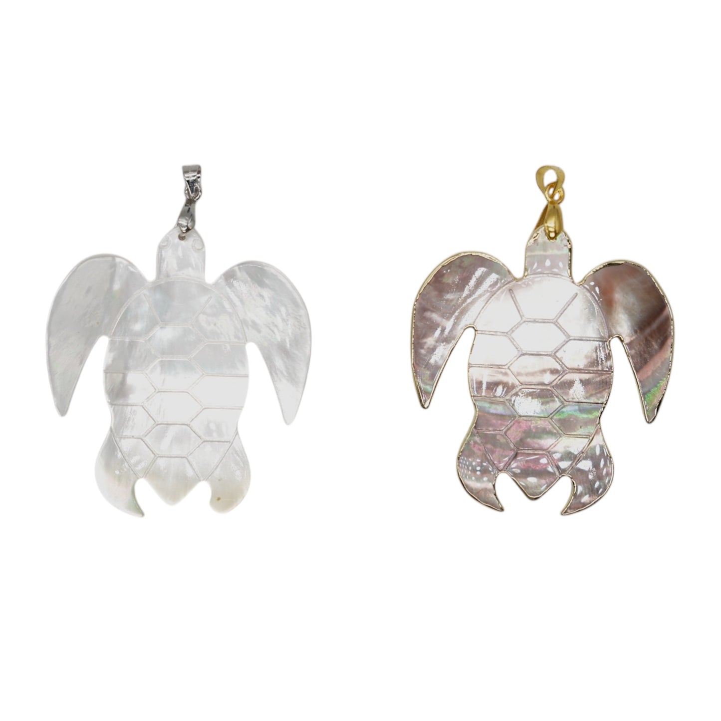 Pendentif forme tortue en nacre grise