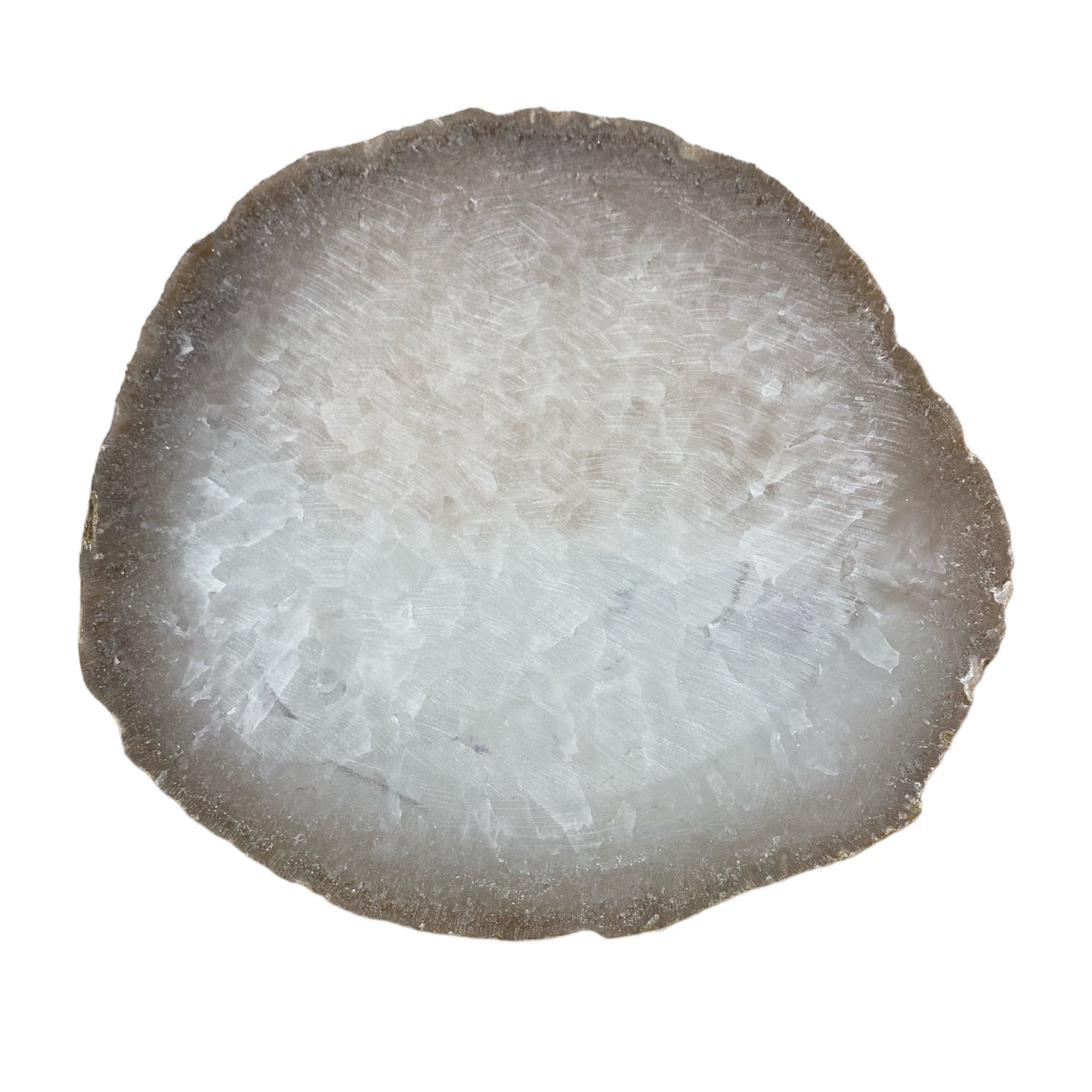 Plaque en Agate Botswana avec imprimé ours polaire (peut présenter des défauts) - Foliesbijoux