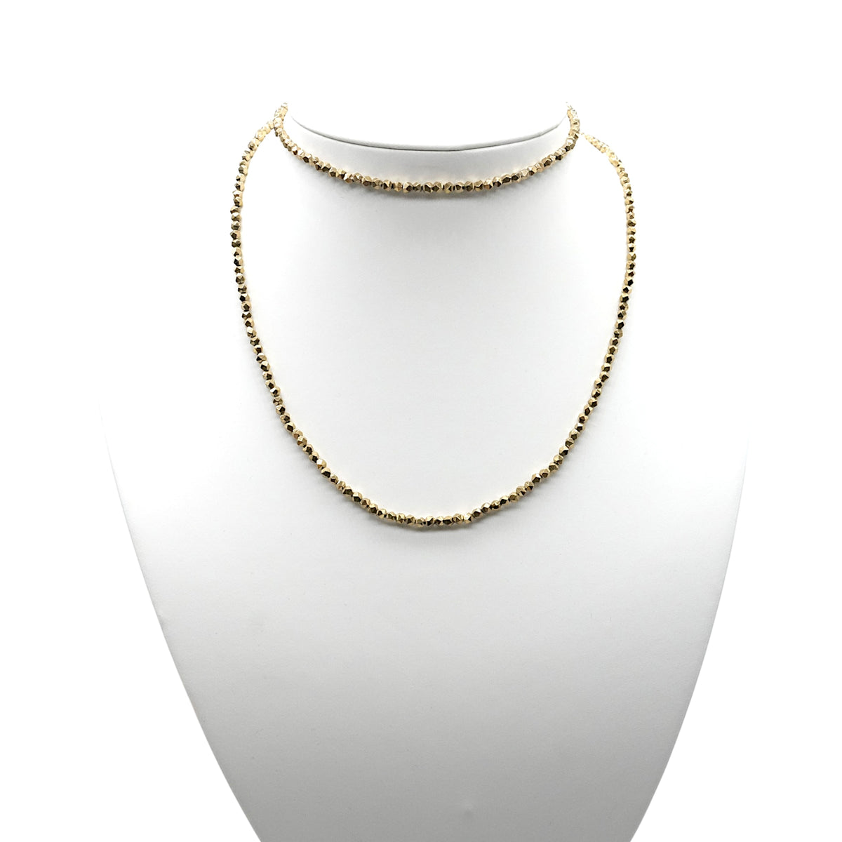Collier sautoir 70 cm avec fermoir Hématite electroplaquée doré 3 mm CHD-11 - Foliesbijoux