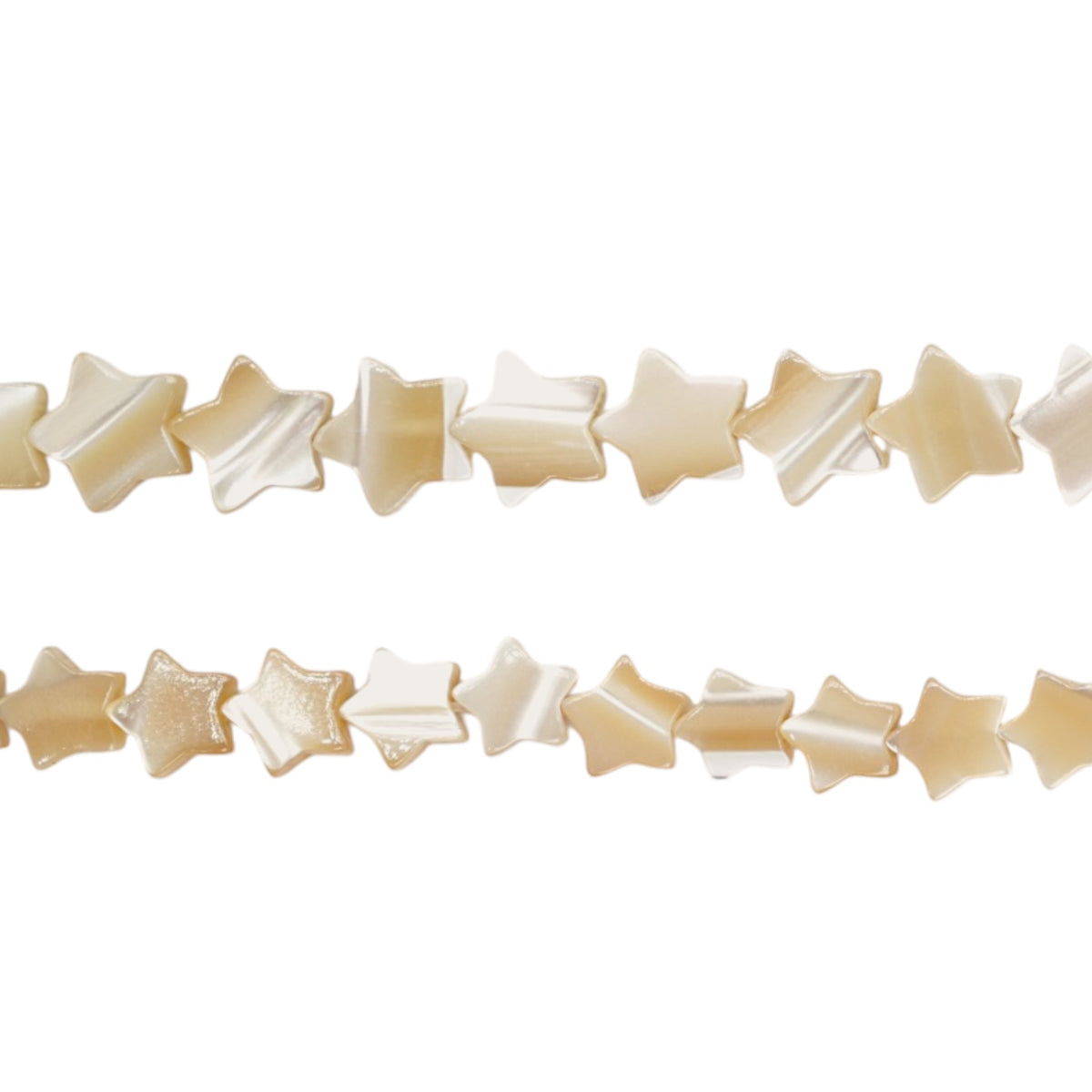 Golden mother-of-pearl star bead string