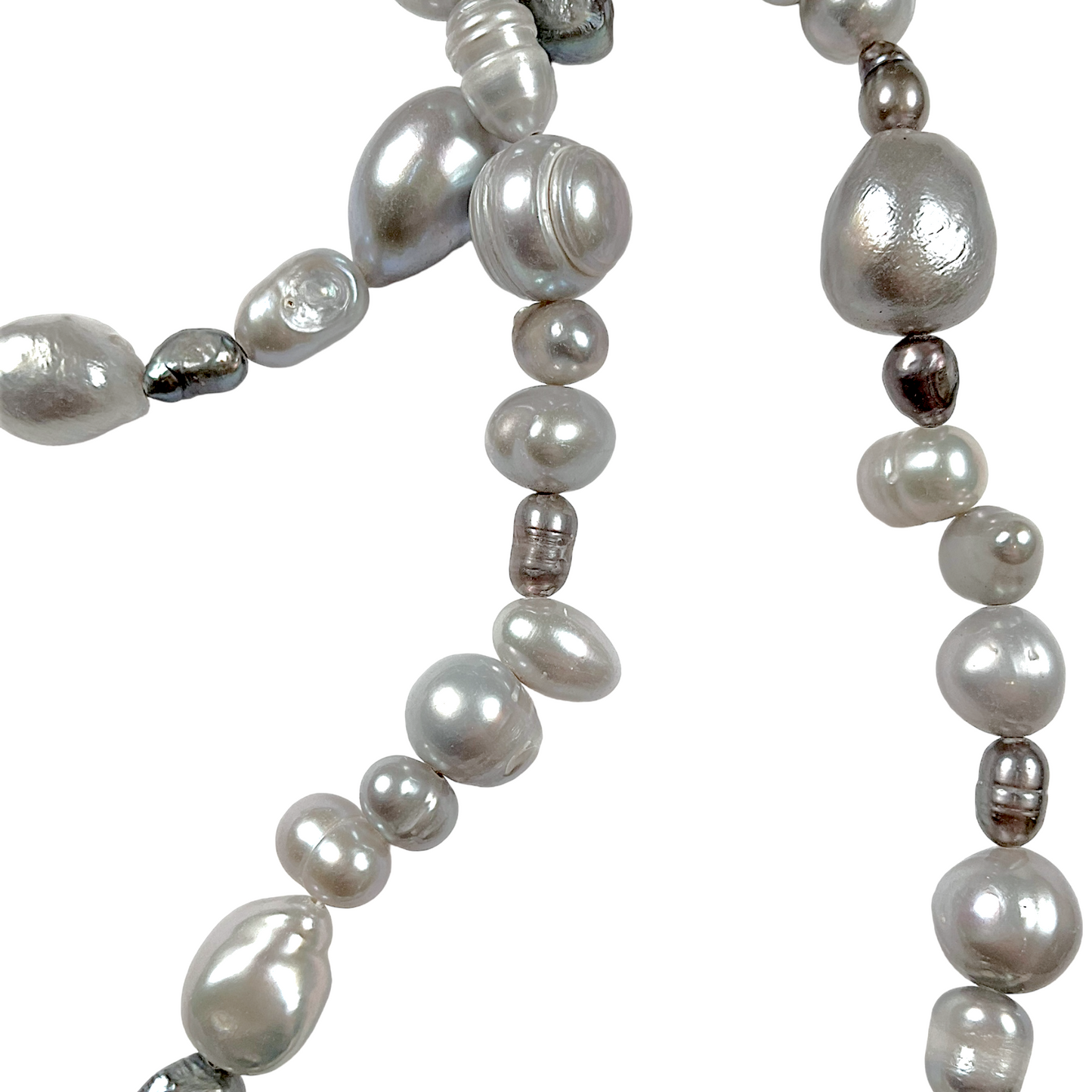 Collier en perles d’eau douce gris G-2 - Foliesbijoux