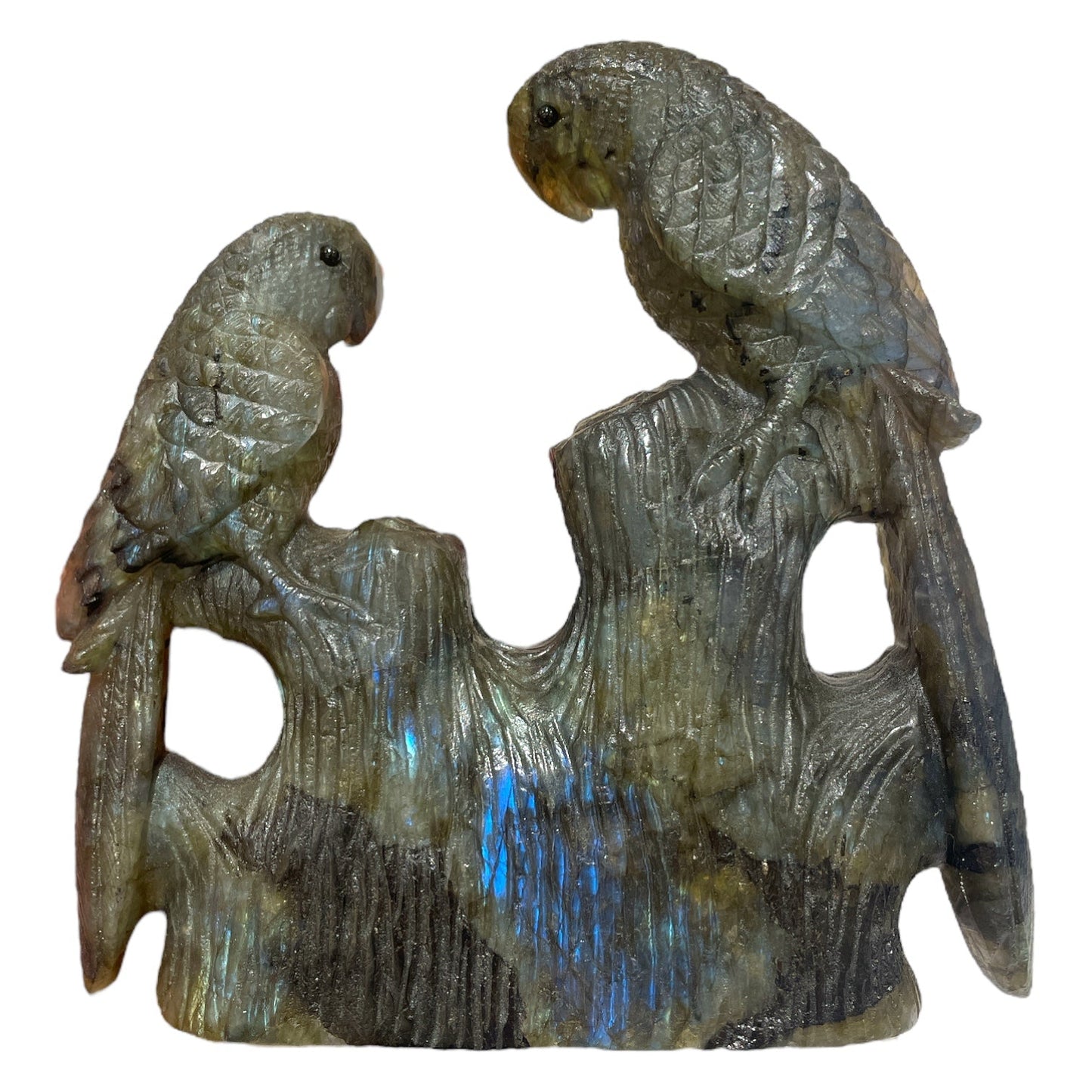 Figurine Peroquet en Labradorite - modele unique - Foliesbijoux