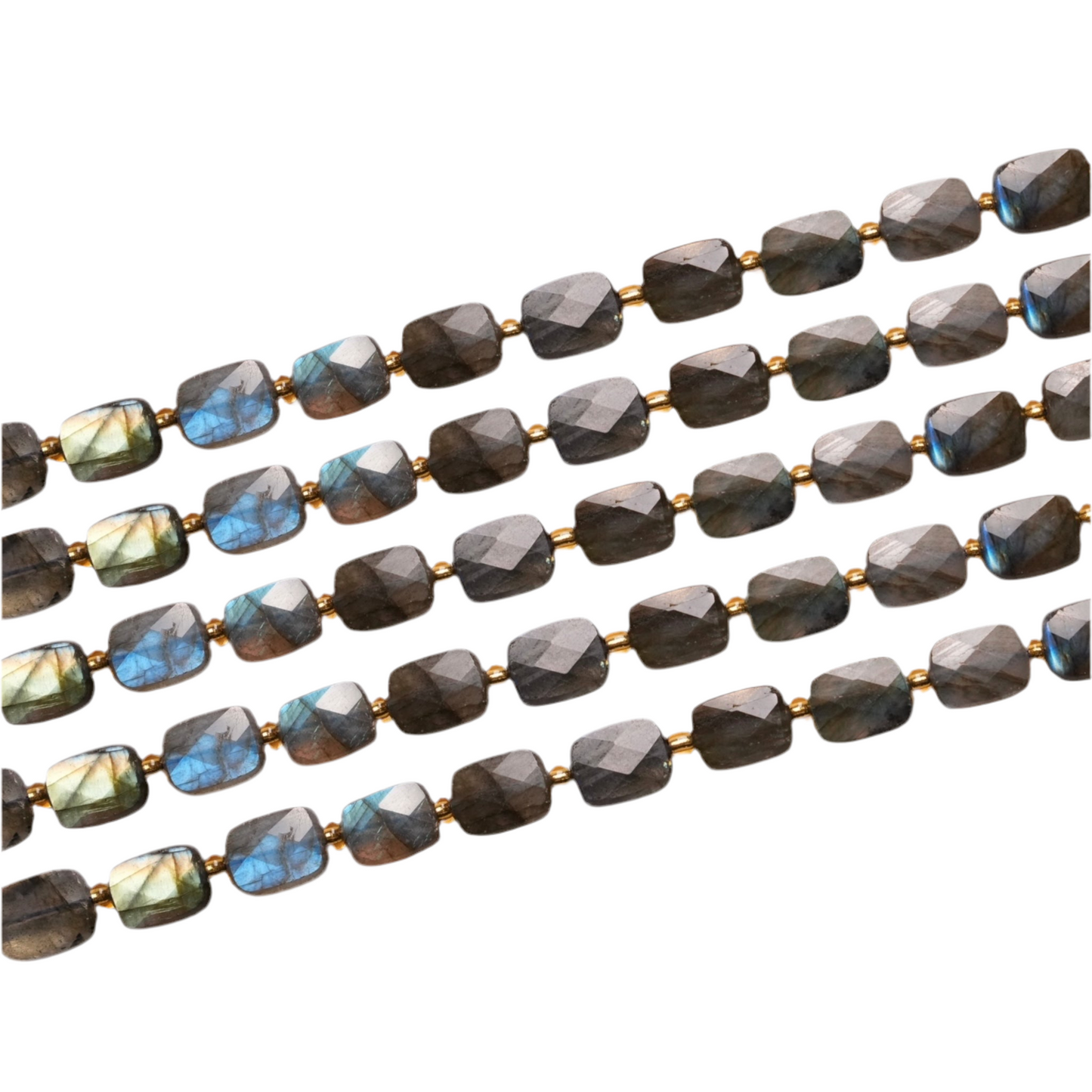 Fil de 32 Labradortite rectangulaire 8x10 mm - Foliesbijoux