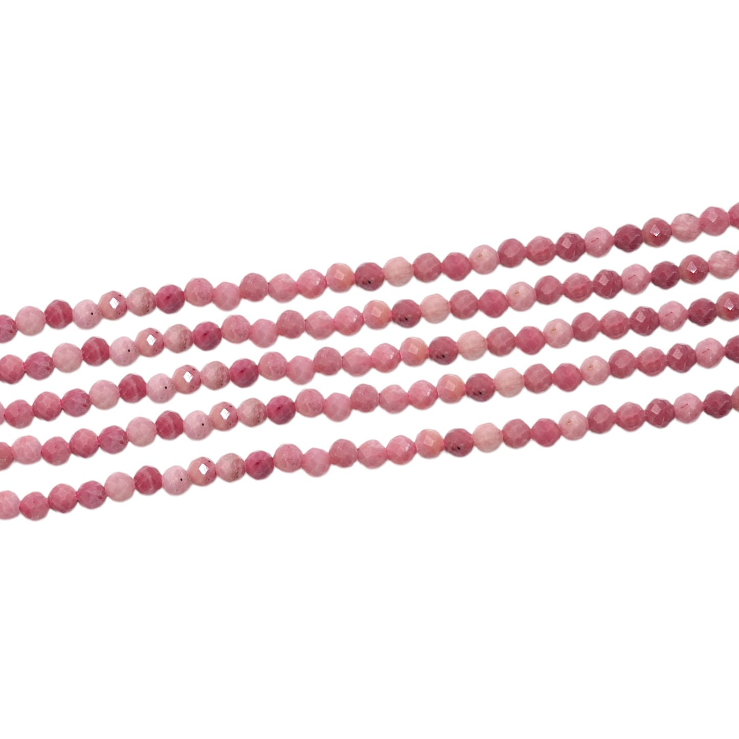 Fil Rhodonite rose en perle facetté - Foliesbijoux