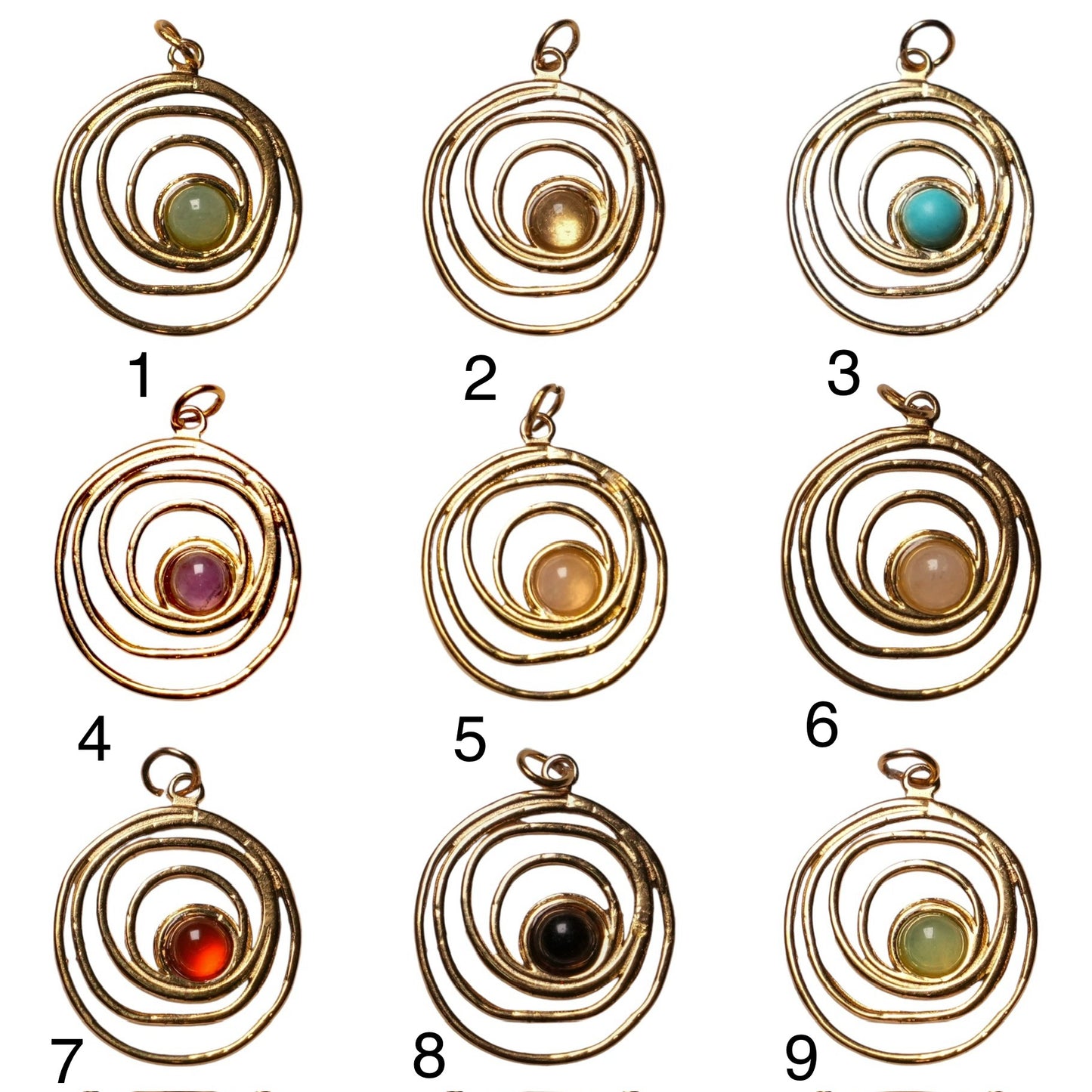 Pendentif en pierre & acier inoxydable #2 - Foliesbijoux