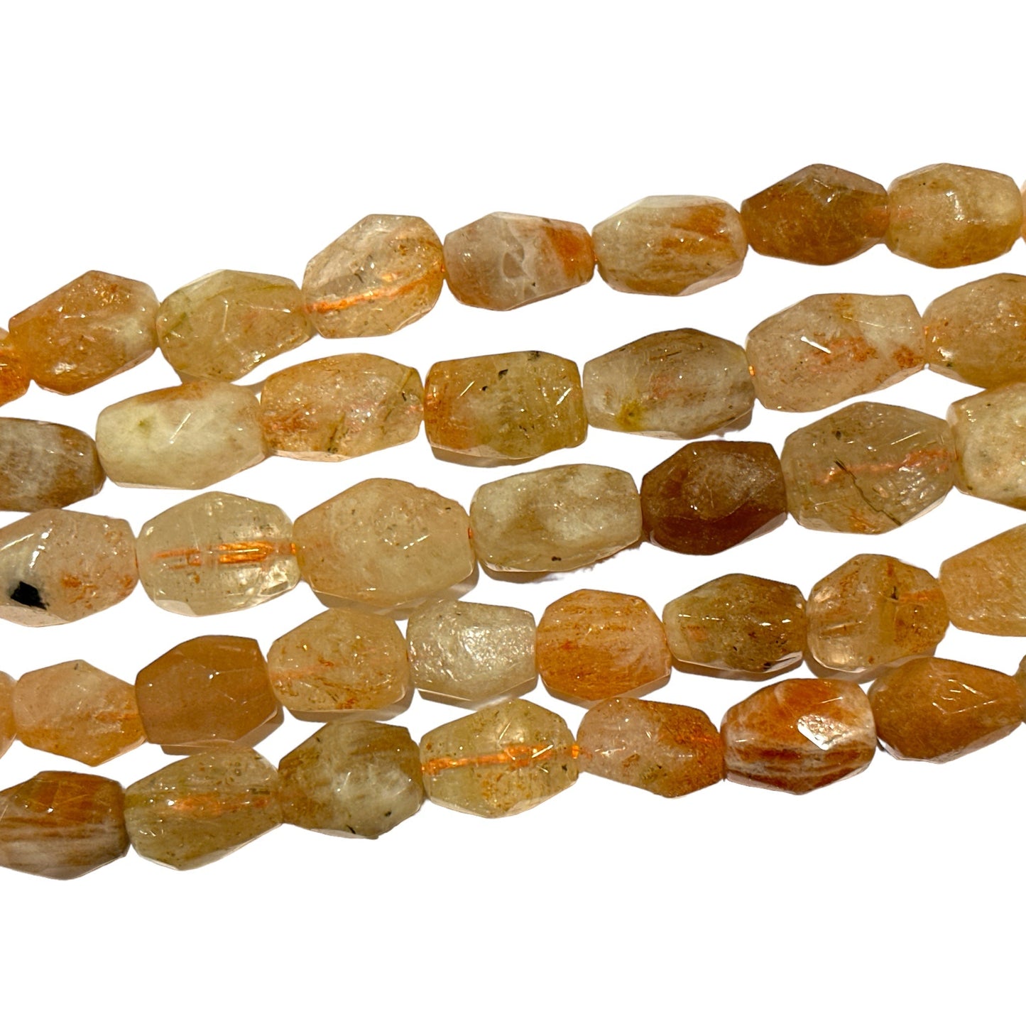 Fil de pierre de soleil en ovale facettée 10x12mm - Foliesbijoux