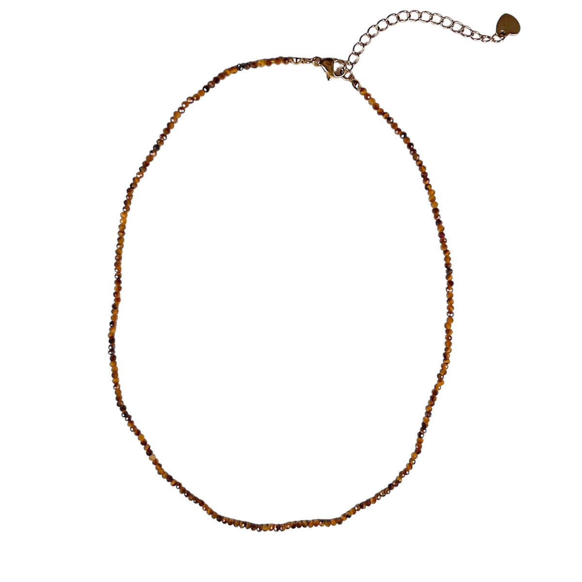 Collier Oeil de tigre 2-3mm acier inoxydable doré/argenté (référence 20) - Foliesbijoux