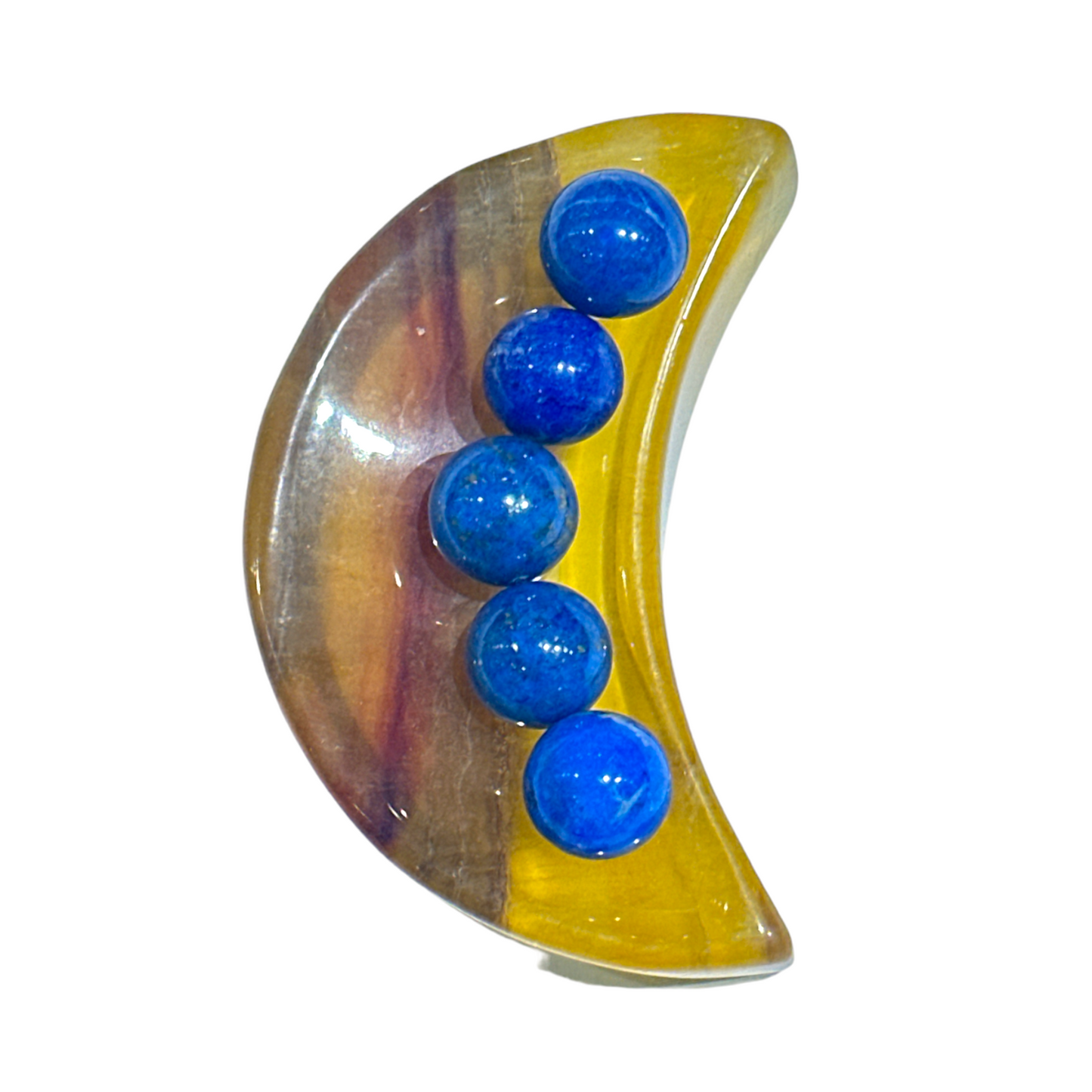 Coupole en fluorine jaune forme lune - Foliesbijoux