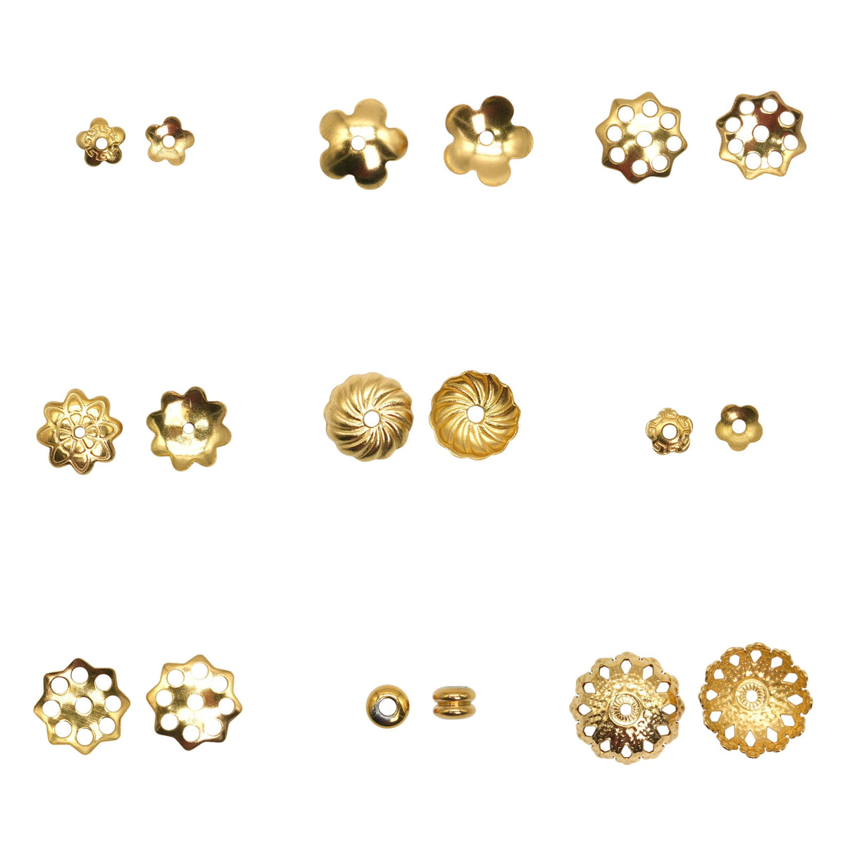 Lot de 20 breloques intercalaire en acier doré (9 modèles disponible) D-119 à D-130 RESTOCK