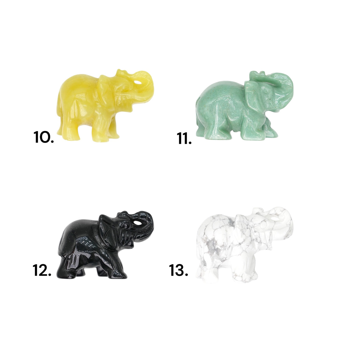 Figurine éléphant taille moyenne 4.5x3x2.5 (14 pierres disponible)