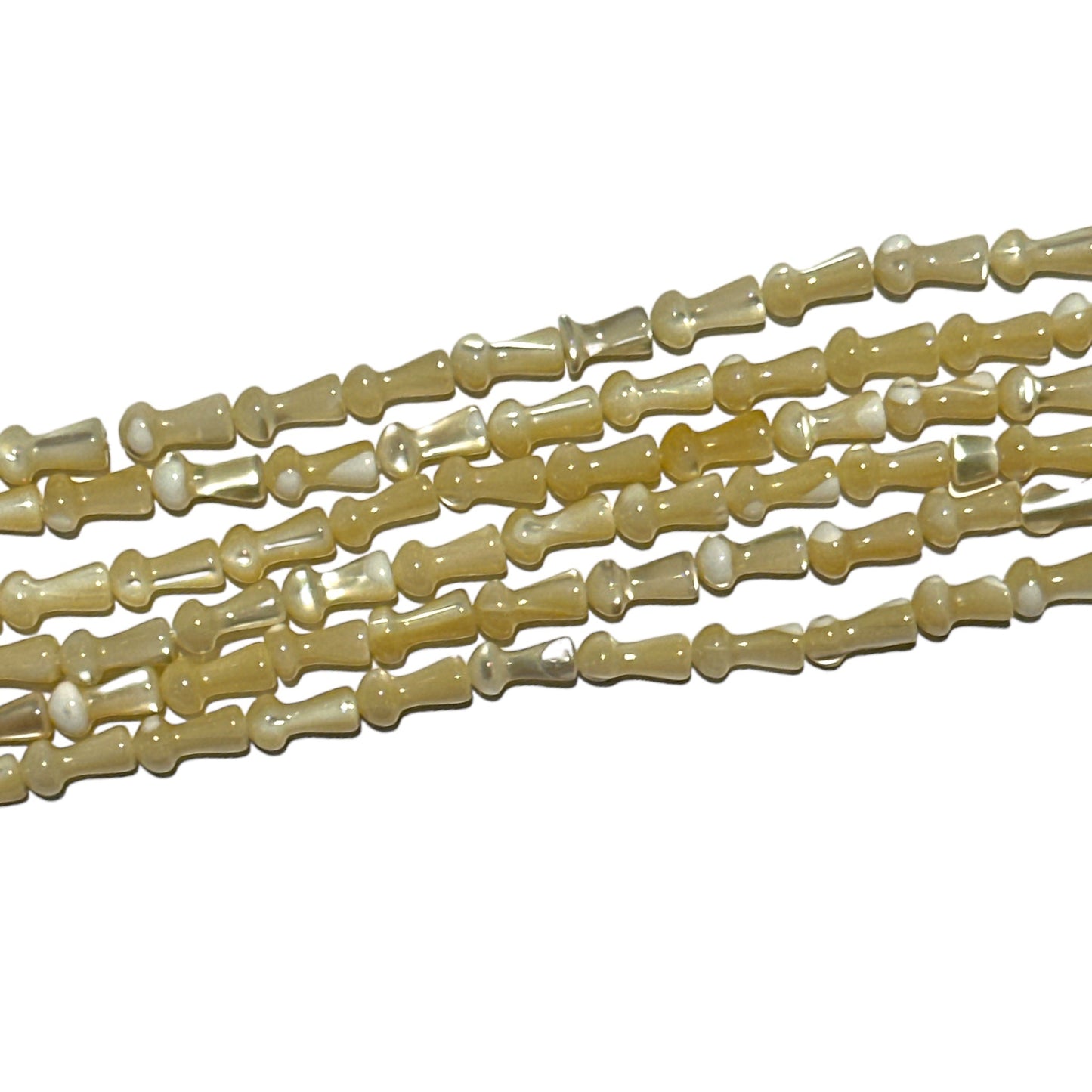 Fil de perle nacre dorée champignon A - Foliesbijoux