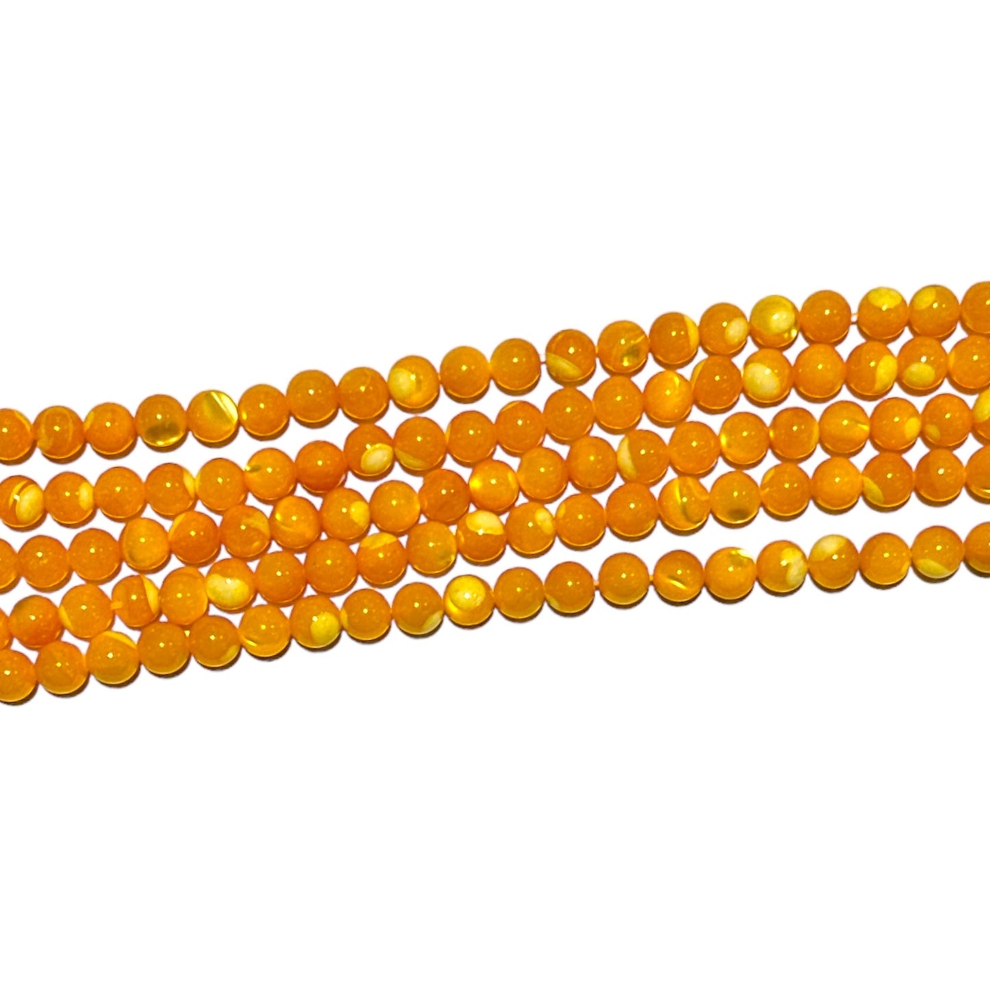 Fil de perle nacre orange A - Foliesbijoux