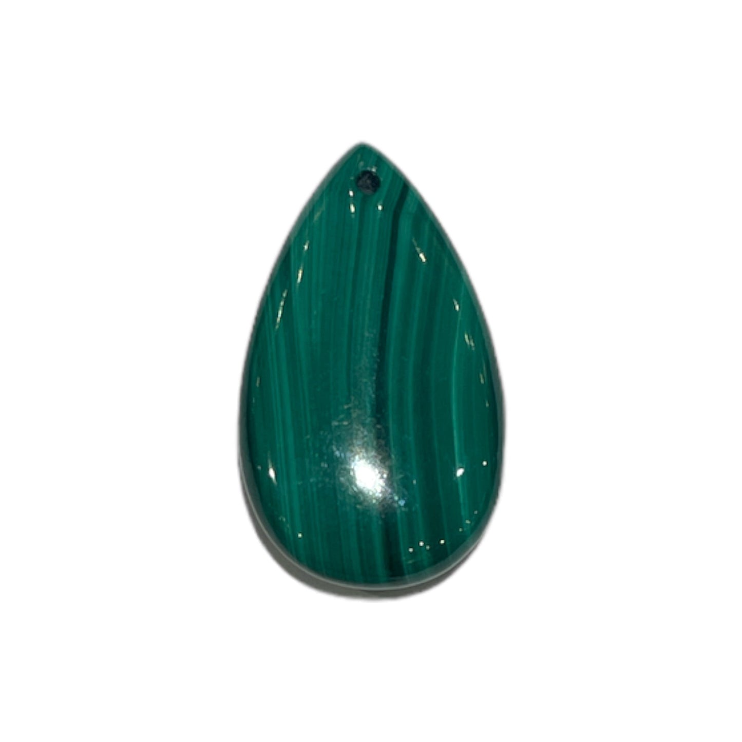 Pendentif Malachite plat en forme de goutte percé devant - Foliesbijoux